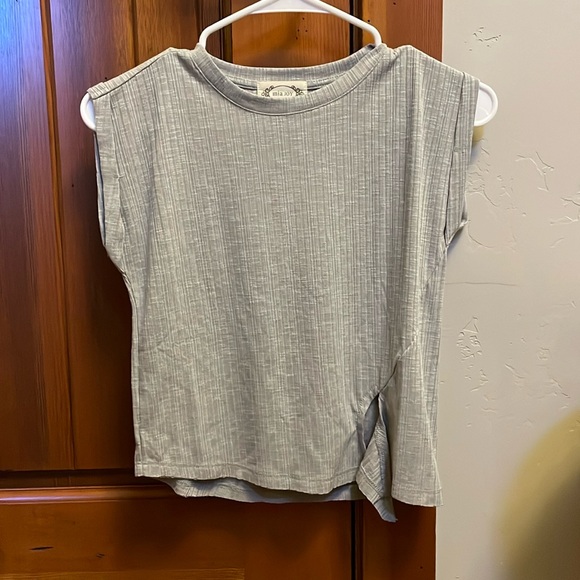Girls side tie tee size 12 stone gray - Picture 1 of 5